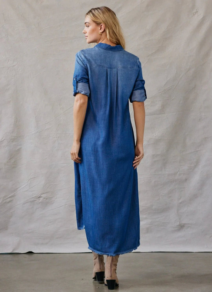 Mesa Maxi Shirt Dress - Dark Ombre Wash-Dress_Bella Dahl-Aritmetik-montreal