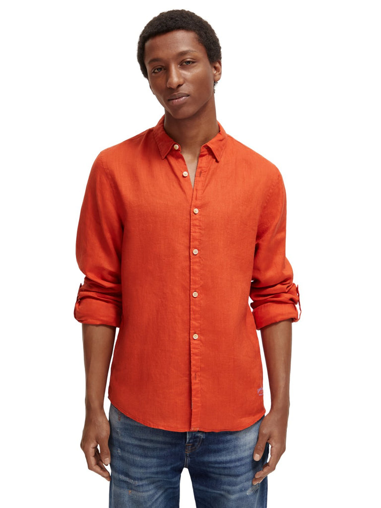 SCOTCH & SODA - Linen Shirt - Orange-Shirt_Scotch & Soda-Aritmetik-montreal