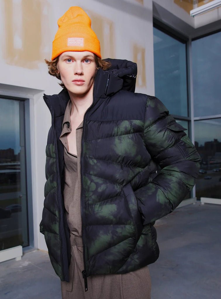 Allton - Engineered quilted Puffer printed Jacket - Green - Winter Jacket_Point Zero - Aritmetik - montreal