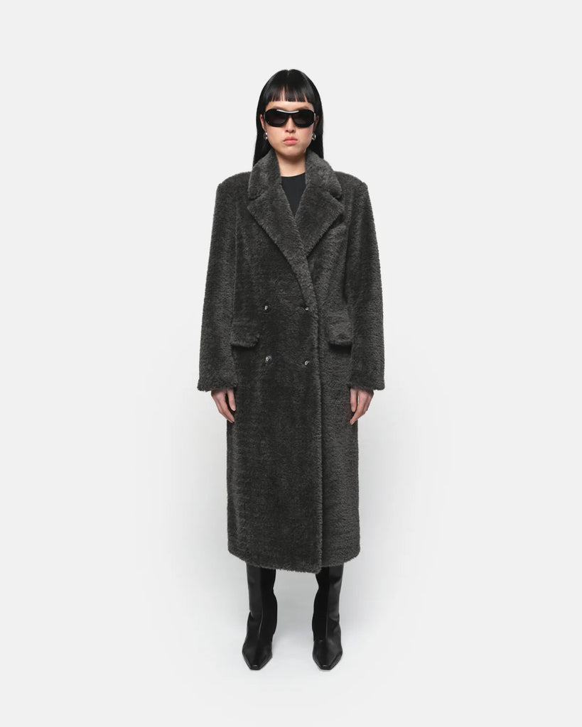 APPARIS - ASTRID PEACOAT - CHARCOAL - Trench Coat_APPARIS - Aritmetik - montreal