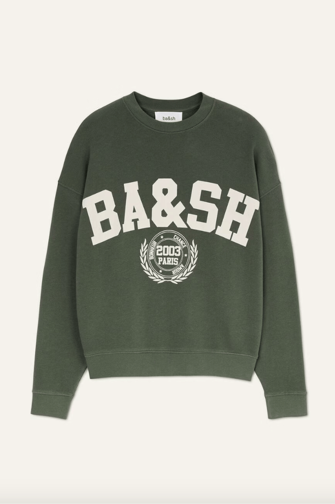 ba&sh - benjamin sweat - green - Crew Neck_ba&sh - Aritmetik - montreal