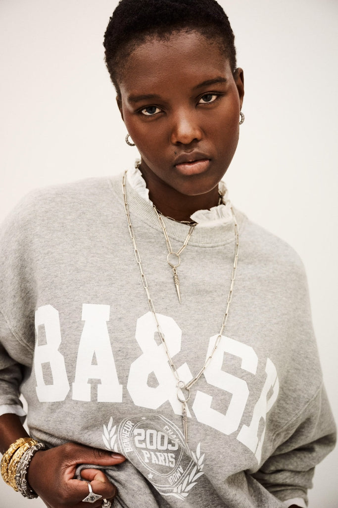 ba&sh - benjamin sweat - grey - Crew Neck_ba&sh - Aritmetik - montreal