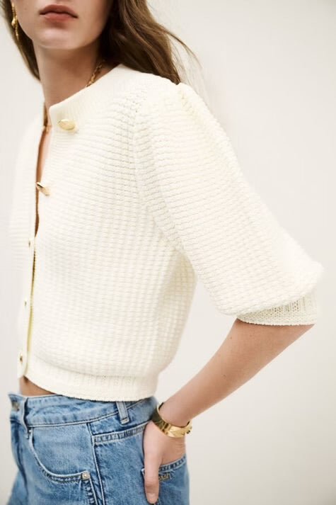 BA&SH - GARANCE Buttoned cardigan - beige - Cardigan_ba&sh - Aritmetik - montreal
