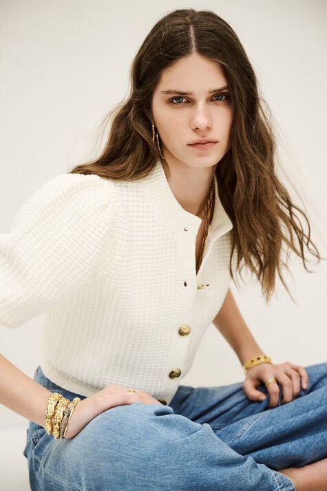 BA&SH - GARANCE Buttoned cardigan - beige - Cardigan_ba&sh - Aritmetik - montreal