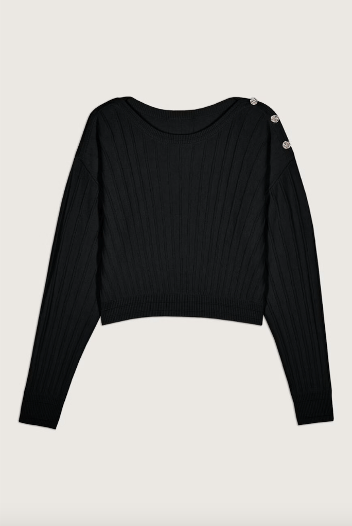 ba&sh - jynx long sleeved jumper - black - Sweater_ba&sh - Aritmetik - montreal