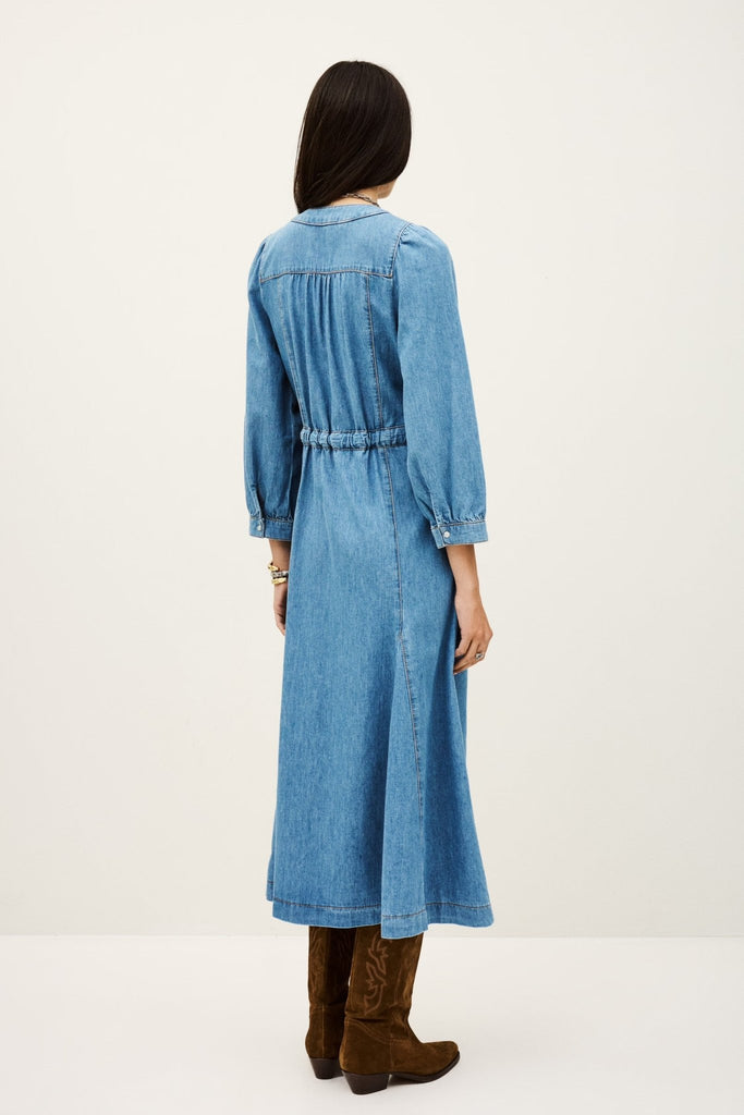 ba&sh - LIA Long sleeve dress - denim - Dress_ba&sh - Aritmetik - montreal