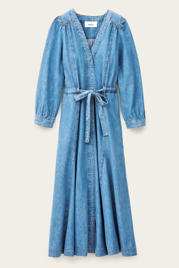 ba&sh - LIA Long sleeve dress - denim - Dress_ba&sh - Aritmetik - montreal