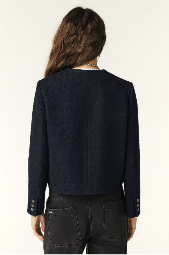 ba&sh - meredith cropped jacket - navy blue - Jacket_ba&sh - Aritmetik - montreal