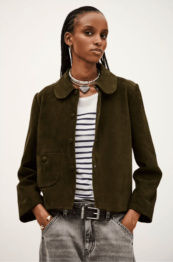 ba&sh - Milas Jacket - Green - Leather Jacket_ba&sh - Aritmetik - montreal