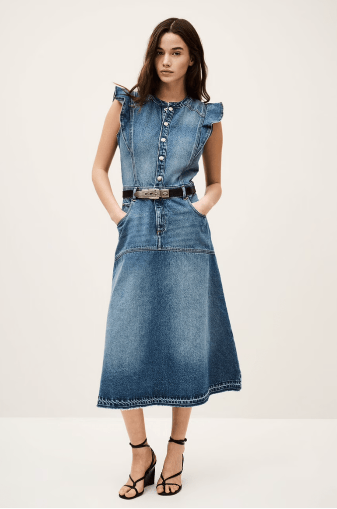 ba&sh - Vayea Denim Midi dress - Dress_ba&sh - Aritmetik - montreal