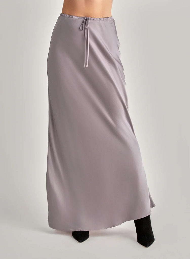 Bella Dahl - Bias Satin Skirt with Tie - Glacier Grey - SKIRT_Bella Dahl - Aritmetik - montreal