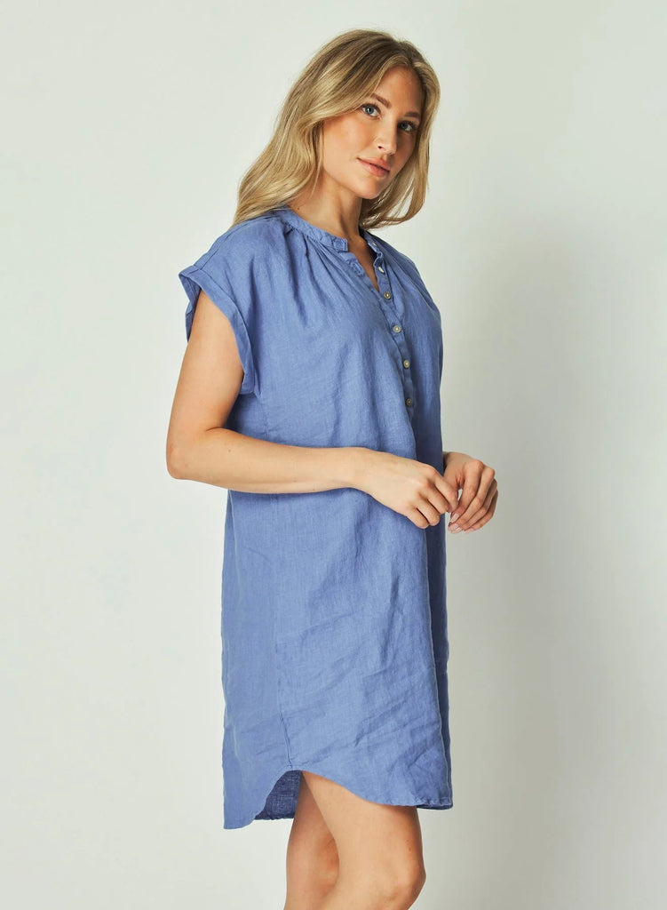 Bella Dahl - Cap Sleeve Henley Dress - Bahia Blue - Dress_Bella Dahl - Aritmetik - montreal