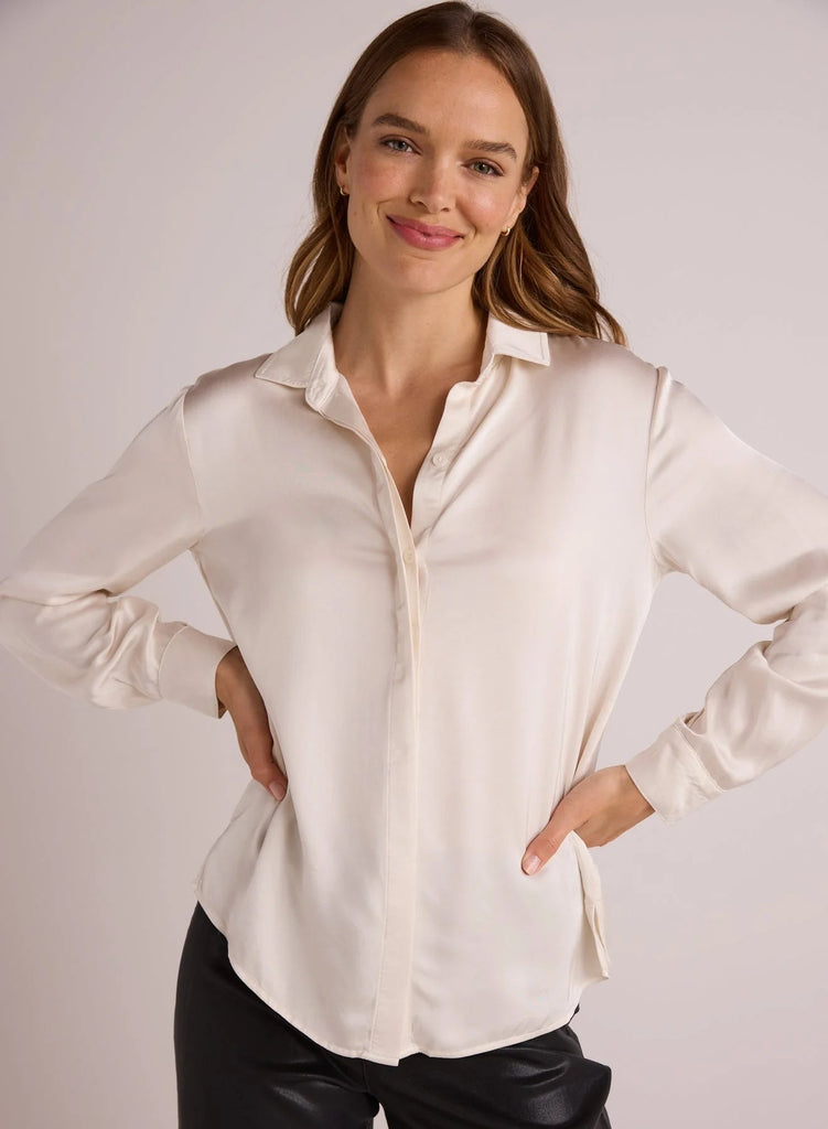 Bella Dahl - High Low Hem Shirt - Winter White - Shirt_Bella Dahl - Aritmetik - montreal