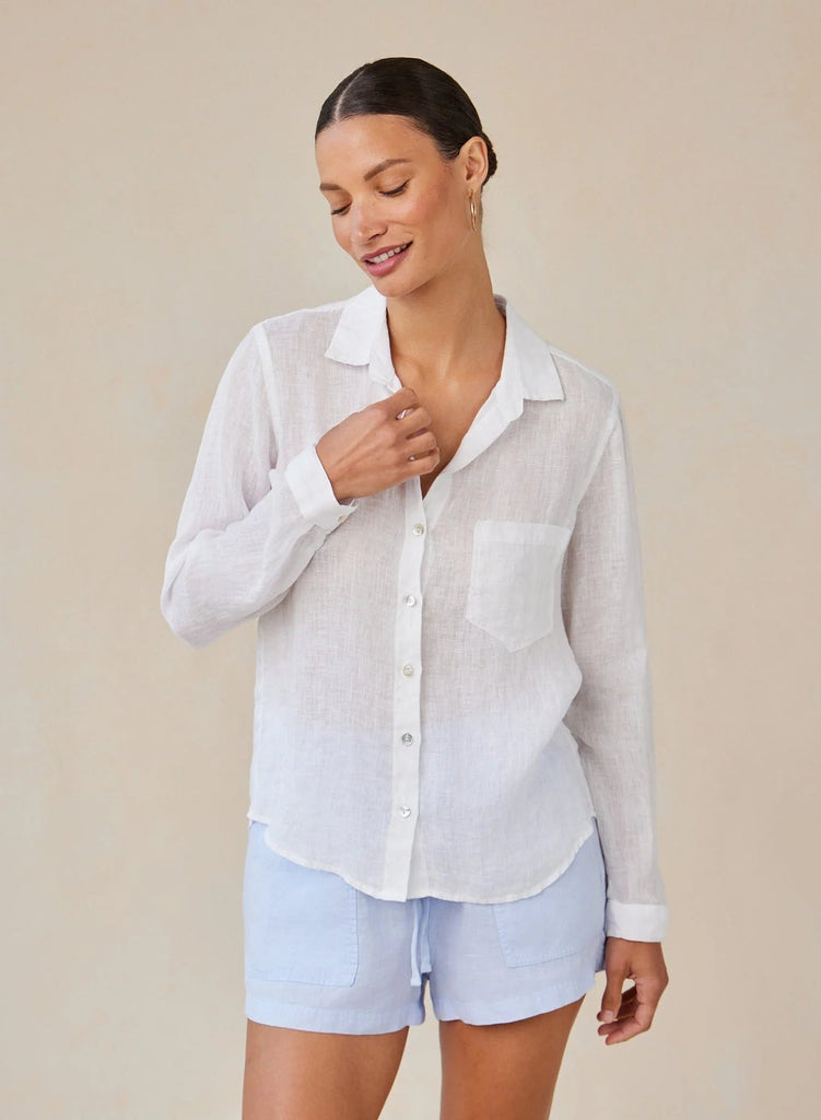 Bella Dahl - Linen Pocket Button Down - White - Shirt_Bella Dahl - Aritmetik - montreal