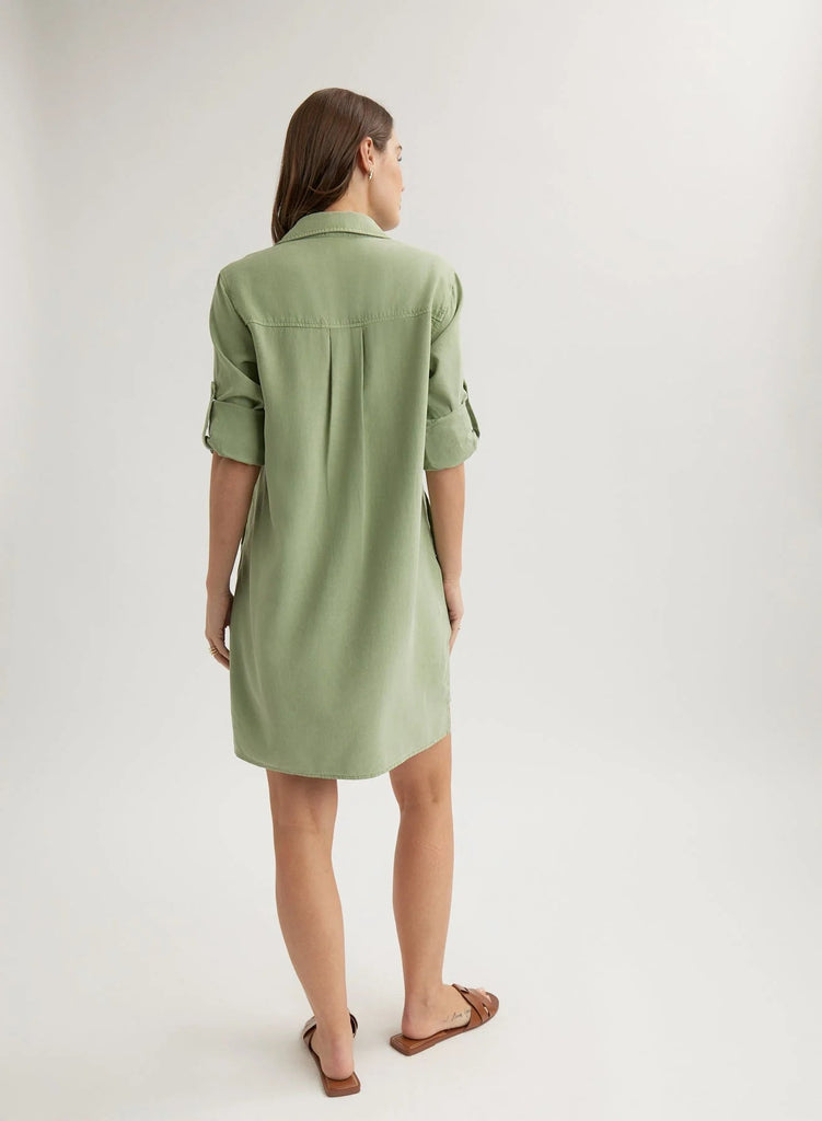 Bella Dahl - Long Sleeve A - Line Shirt Dress - Olive Grove - Dress_Bella Dahl - Aritmetik - montreal