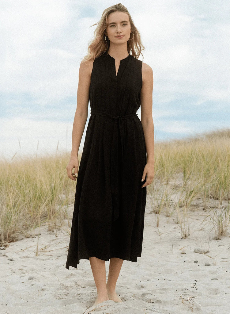 Bella Dahl - Pintuck Maxi Dress - Black - Dress_Bella Dahl - Aritmetik - montreal