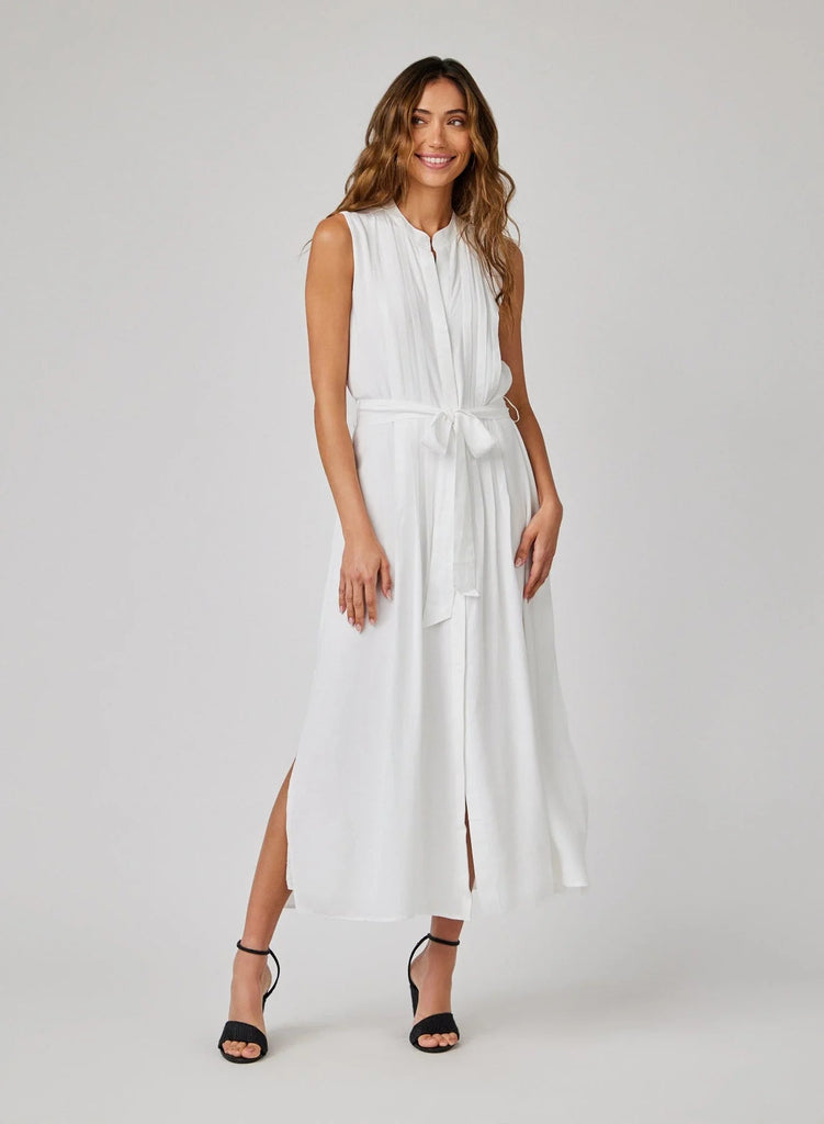 Bella Dahl - Pintuck Maxi Dress - White - Dress_Bella Dahl - Aritmetik - montreal