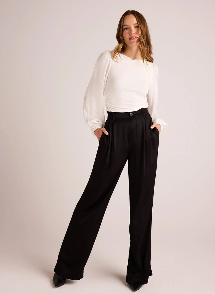 Bella Dahl - Pleated Wide Leg Trouser - Black - PANTS_Bella Dahl - Aritmetik - montreal