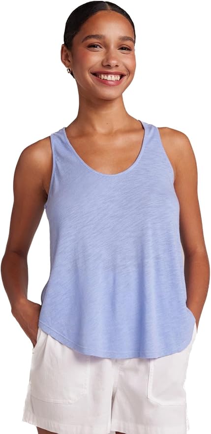 Bella Dahl - Satin Scoop Neck Tank - Blue - Tank Top_Bella Dahl - Aritmetik - montreal