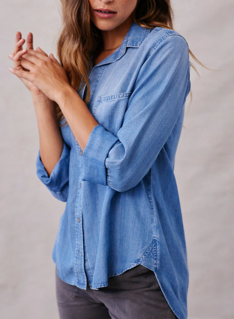 Bella Dahl - Shirt Tail Button Down - Medium Ombre Wash - Shirt_Bella Dahl - Aritmetik - montreal