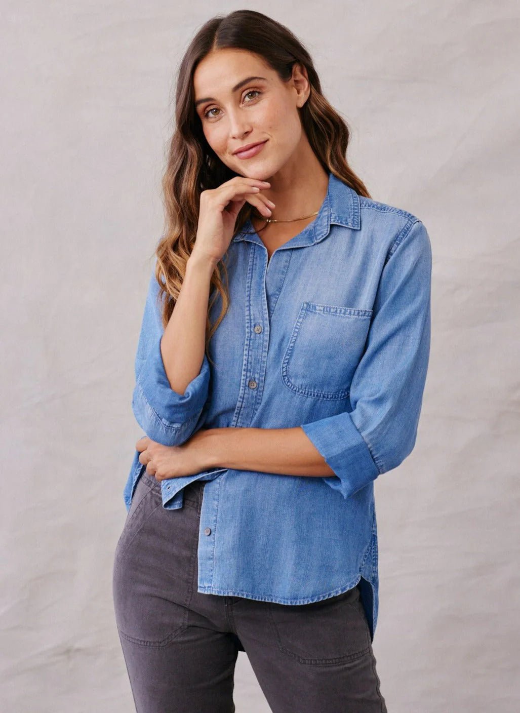 Bella Dahl - Chemise boutonnée - Gris clair