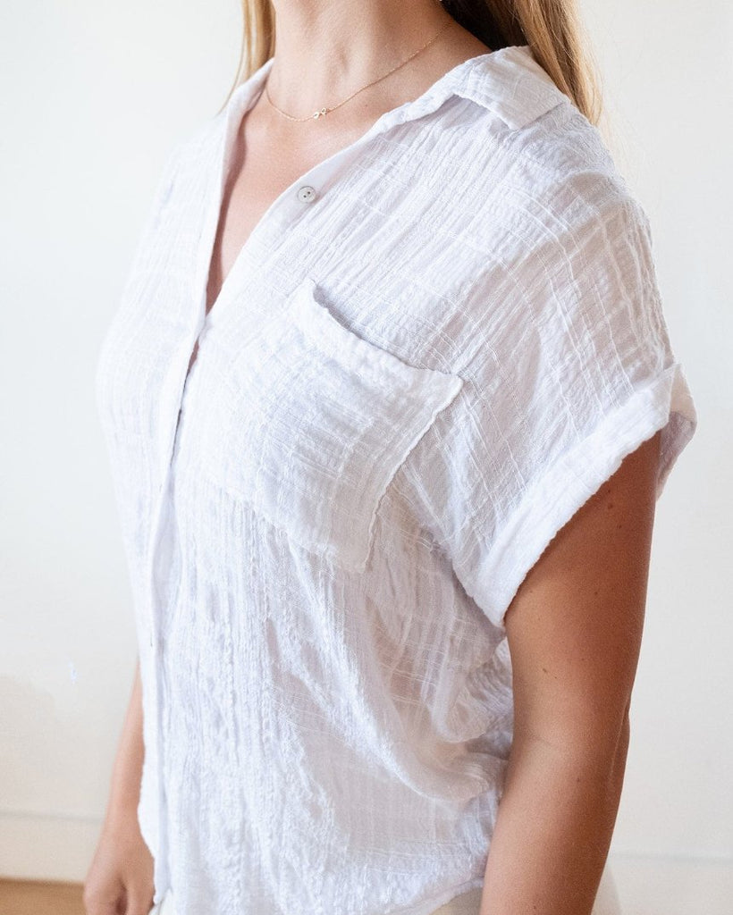 Bella Dahl - Short Sleeve Pocket Button Down - White - Shirt_Bella Dahl - Aritmetik - montreal