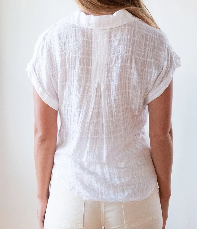 Bella Dahl - Short Sleeve Pocket Button Down - White - Shirt_Bella Dahl - Aritmetik - montreal