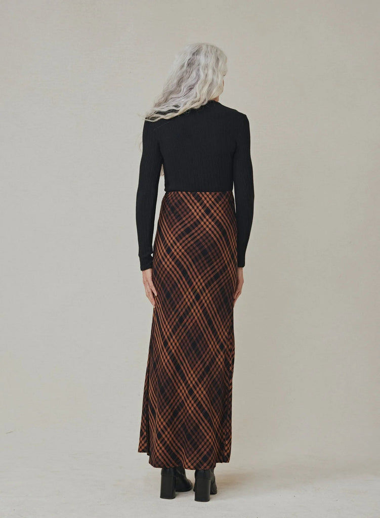 Bella Dahl - Side Slit Bias Maxi Skirt - Plaid - SKIRT_Bella Dahl - Aritmetik - montreal