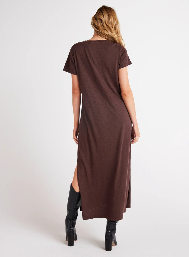 Bella Dahl - V - Neck Knit Maxi Dress - Chestnut Brown - Dress_Bella Dahl - Aritmetik - montreal