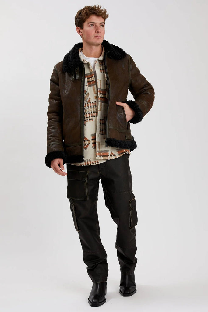 BRADLEY - Aviator vegan shearling jacket - Shearling_Point Zero - Aritmetik - montreal