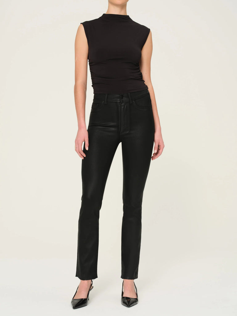 DL1961 - Halle Straight High Rise Instasculpt - BLACK COATED - JEANS_DL1961 - Aritmetik - montreal