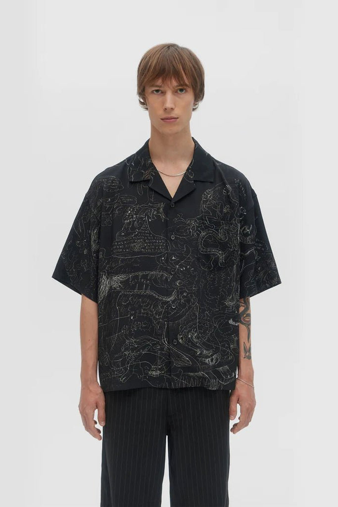 DOMREBEL - UTOPIA CAMP COLLAR SHIRT - BLACK - Shirt_Dom Rebel - Aritmetik - montreal