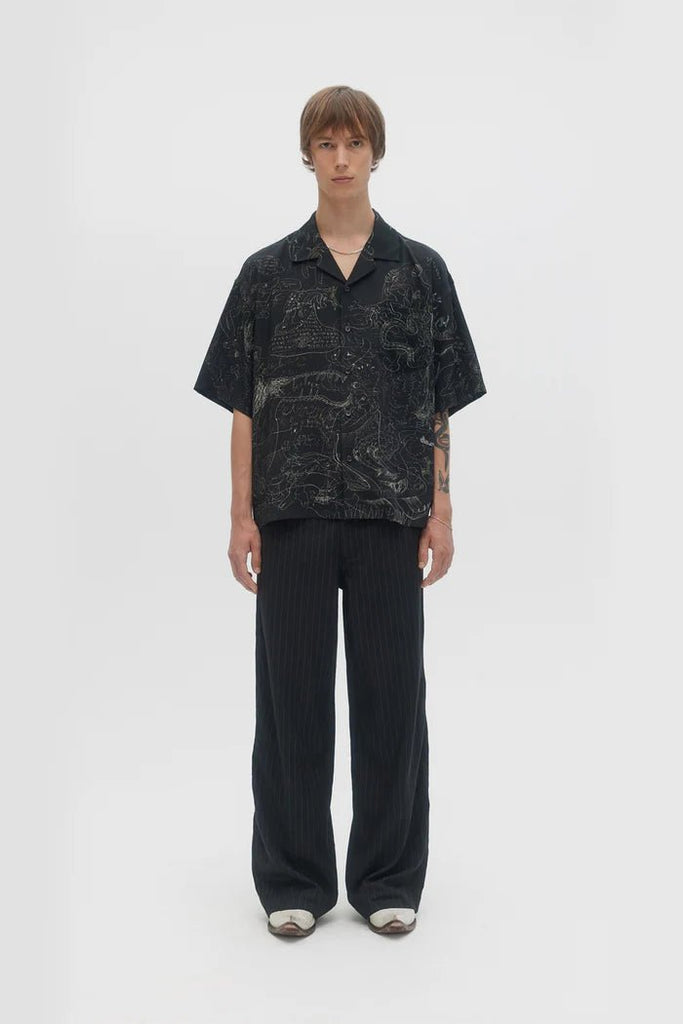 DOMREBEL - UTOPIA CAMP COLLAR SHIRT - BLACK - Shirt_Dom Rebel - Aritmetik - montreal