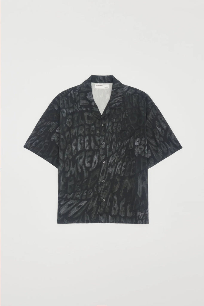 DOMREBEL - WAVES CAMP COLLAR SHIRT - BLACK - Shirt_Dom Rebel - Aritmetik - montreal