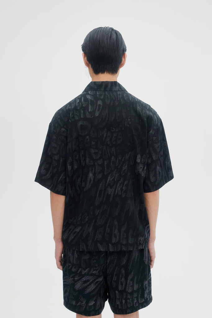 DOMREBEL - WAVES CAMP COLLAR SHIRT - BLACK - Shirt_Dom Rebel - Aritmetik - montreal