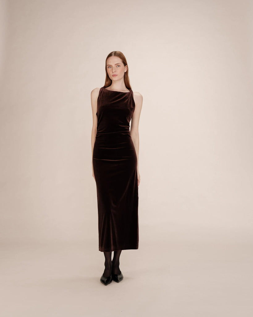 Grace & Mila - Tivoli Velvet Dress - Chocolate - Dress_Grace & Mila - Aritmetik - montreal