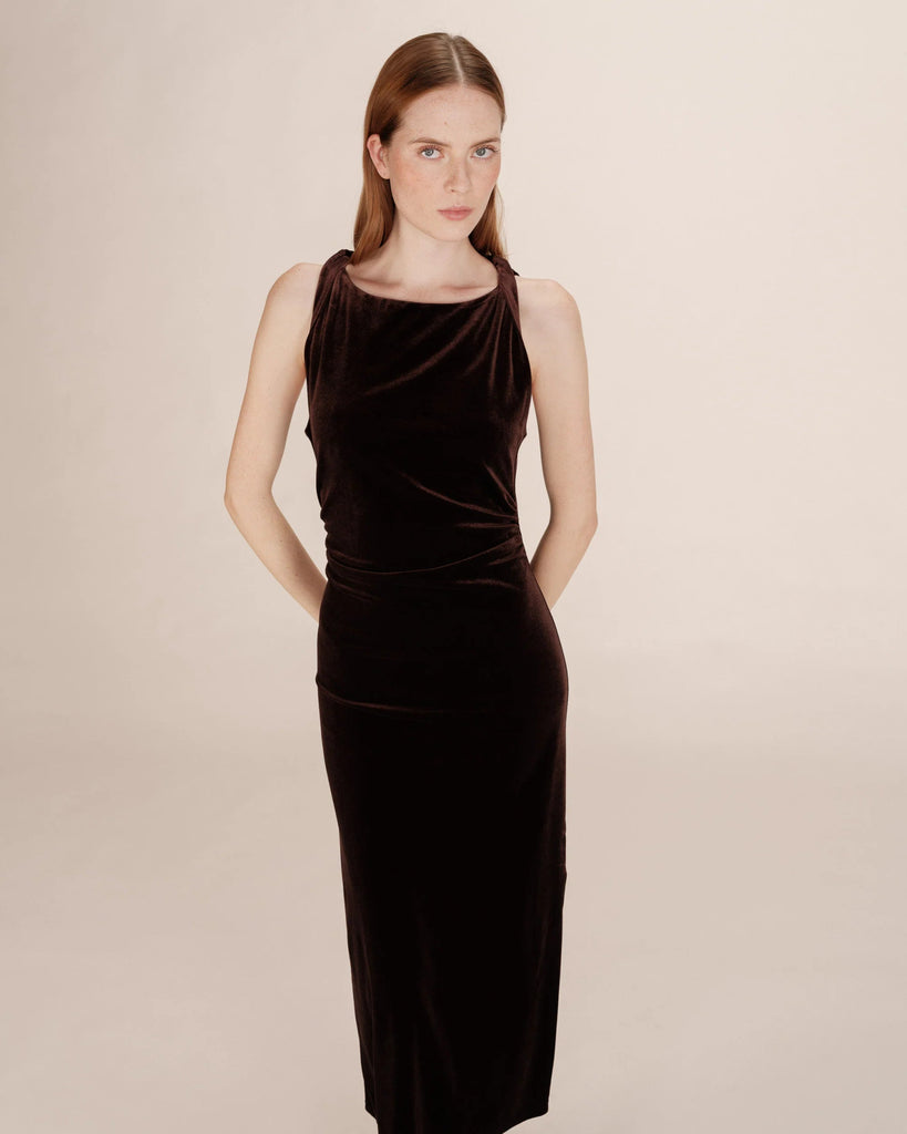 Grace & Mila - Tivoli Velvet Dress - Chocolate - Dress_Grace & Mila - Aritmetik - montreal