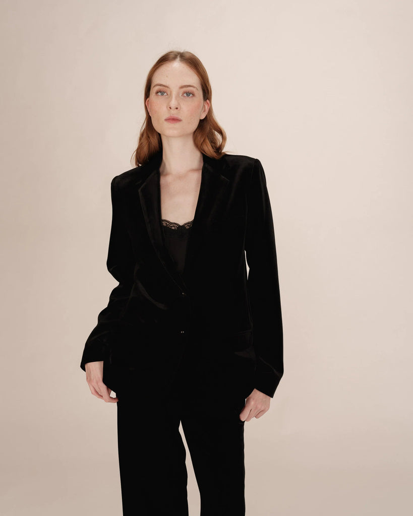 Grace & Mila - Tofu Velvet Blazer - Black - Blazer_Grace & Mila - Aritmetik - montreal