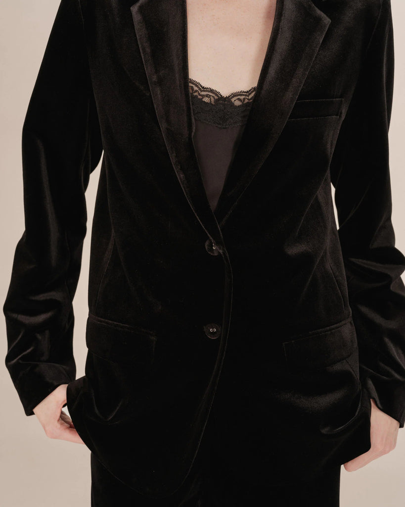 Grace & Mila - Tofu Velvet Blazer - Black - Blazer_Grace & Mila - Aritmetik - montreal