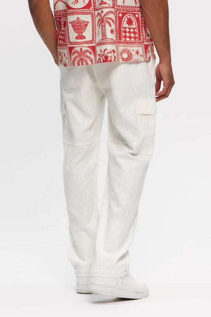 KUWALATEE - CARGO LINEN PANT - WHITE - PANTS_Kuwallatee - Aritmetik - montreal