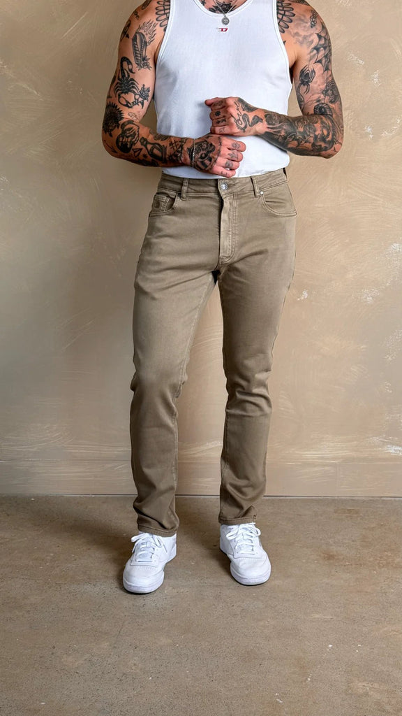 Kuwalla - Super Stretch Knit Slim Denim - Beige - JEANS_Kuwalla - Aritmetik - montreal