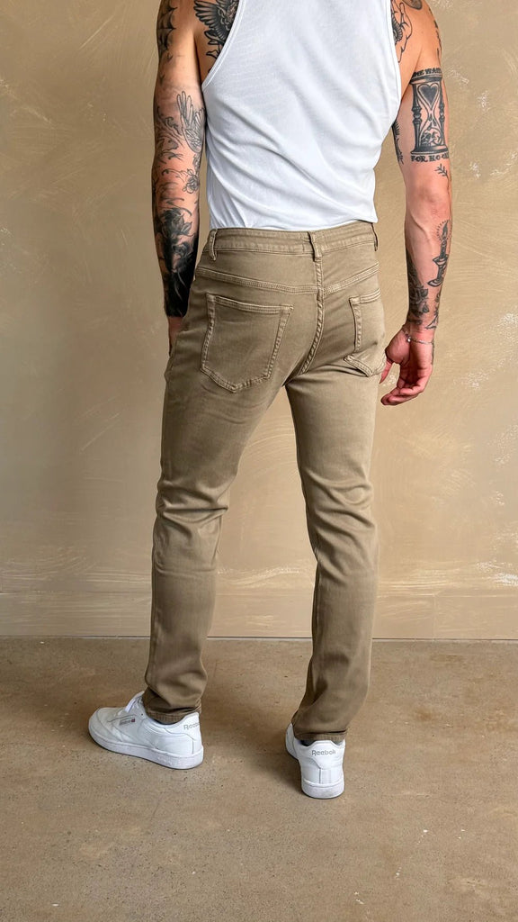 Kuwalla - Super Stretch Knit Slim Denim - Beige - JEANS_Kuwalla - Aritmetik - montreal
