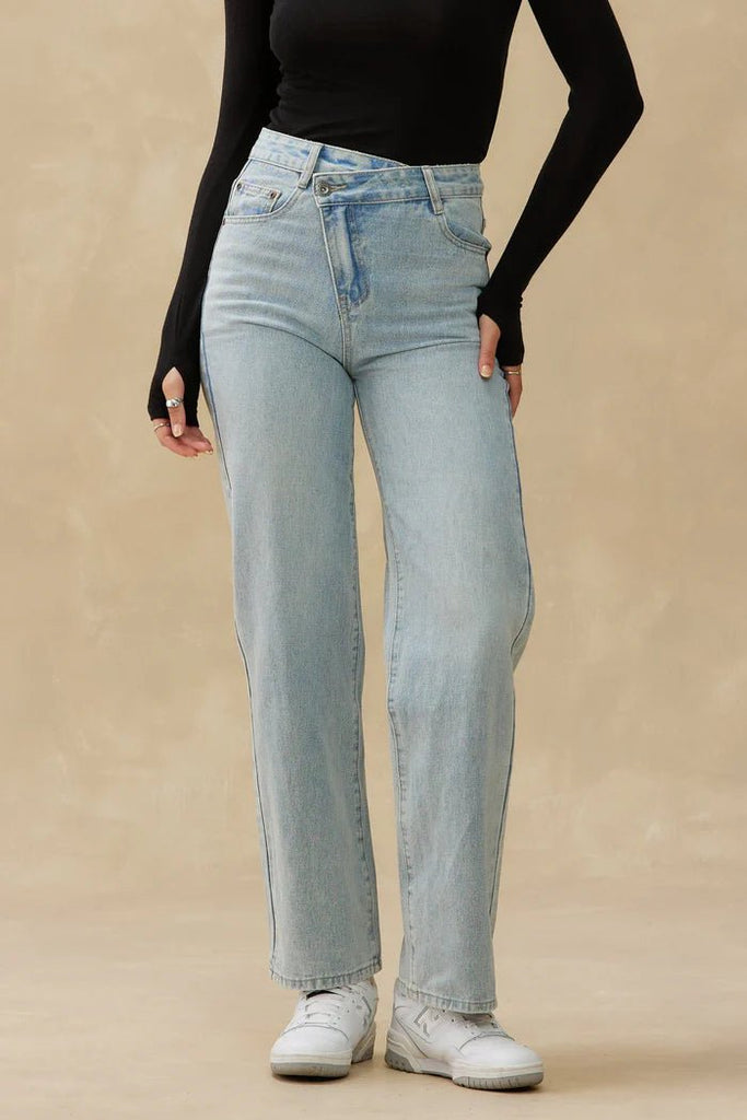 Kuwallatee - ASYMMETRIC CRISSCROSS - DENIM - JEANS_Kuwallatee - Aritmetik - montreal