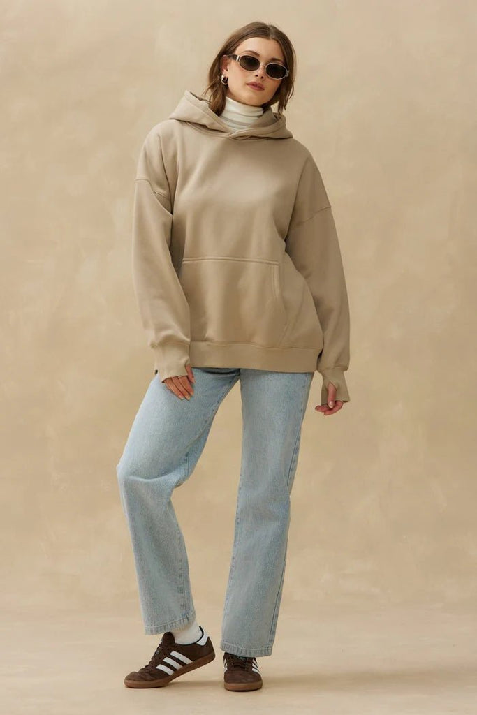 Kuwallatee - BOYFRIEND HOODIE 3.0 - TAUPE - Hoodie_Kuwallatee - Aritmetik - montreal