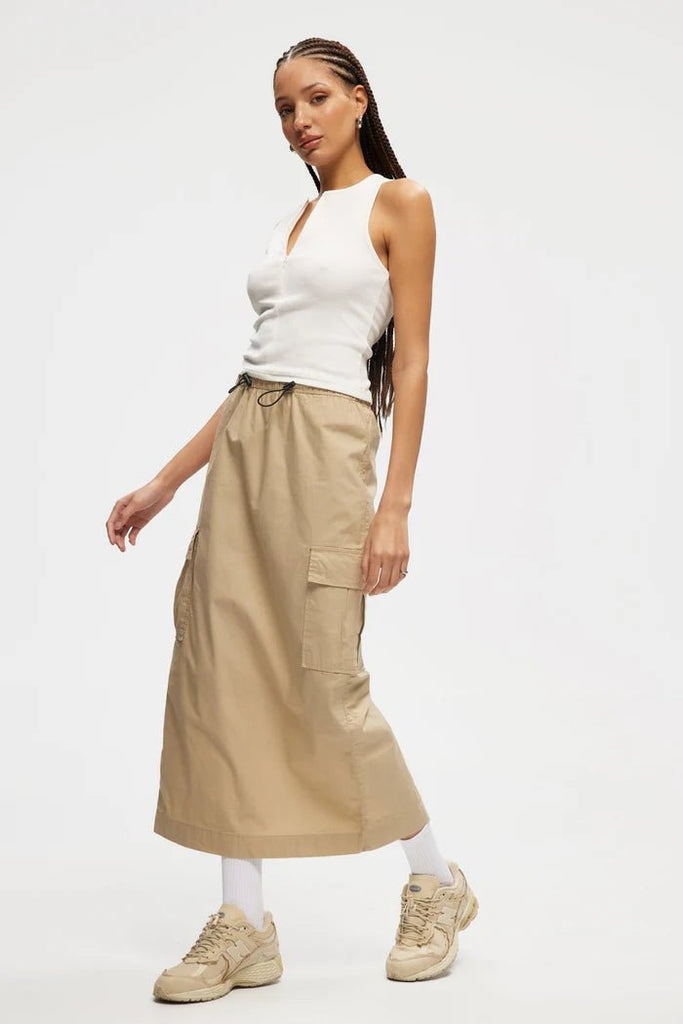 Kuwallatee - CARGO TWILL SKIRT - Beige - SKIRT_Kuwallatee - Aritmetik - montreal