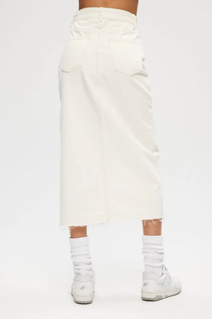 Kuwallatee - MIDI DENIM SKIRT - White - SKIRT_Kuwallatee - Aritmetik - montreal