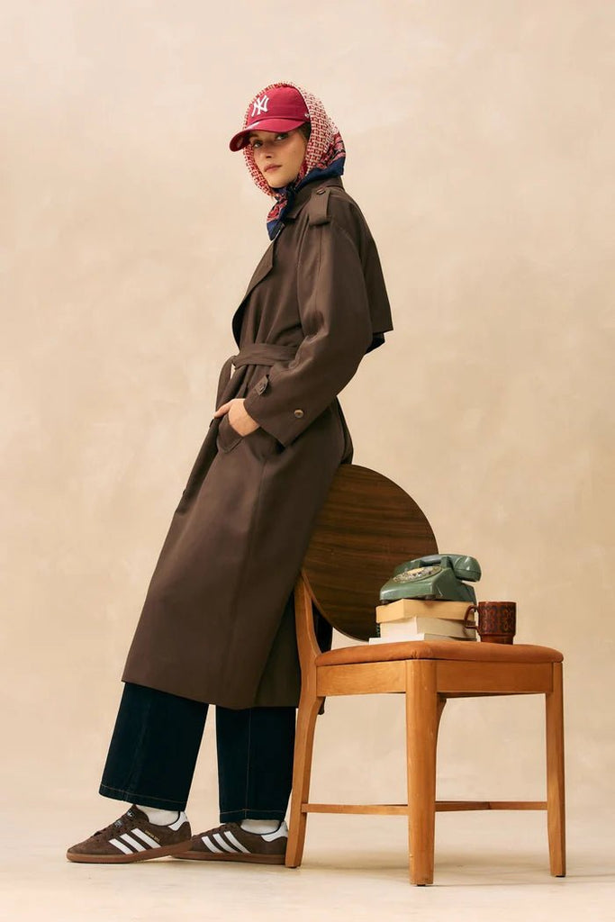 Kuwallatee - OVERSIZED TRENCH COAT - CHOCOLATE - Trench Coat_Kuwallatee - Aritmetik - montreal