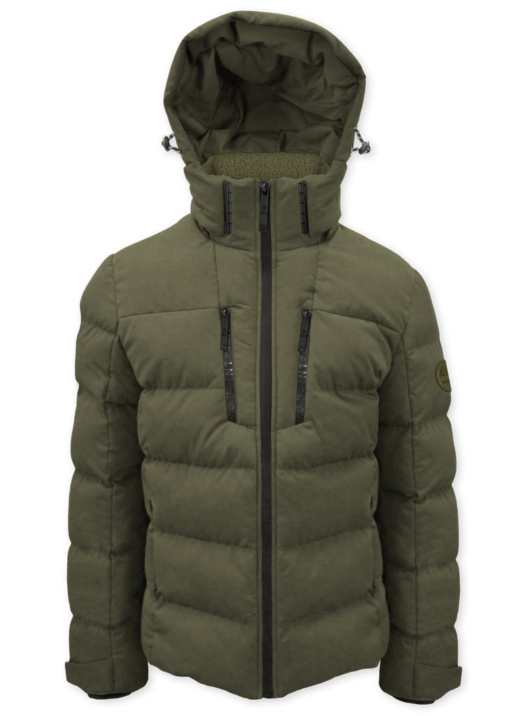 Matte Shine Puffer Jacket - Leaf - Winter Jacket_Point Zero - Aritmetik - montreal