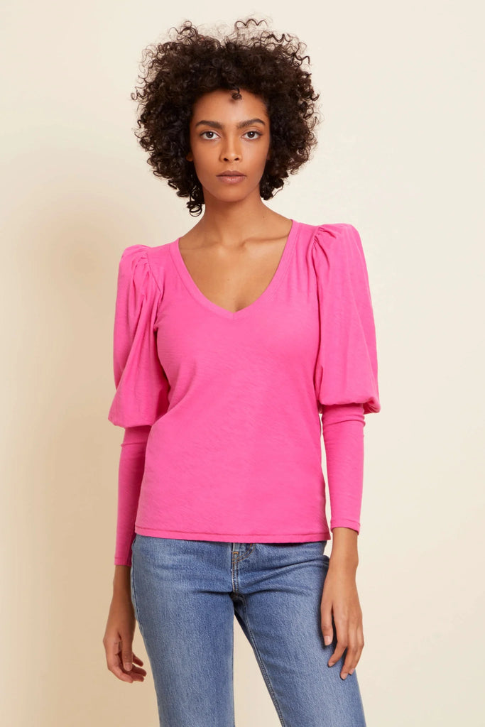 Nation - EMILIA DRAMA V - NECK TOP - PINK - T-shirt_Nation - Aritmetik - montreal