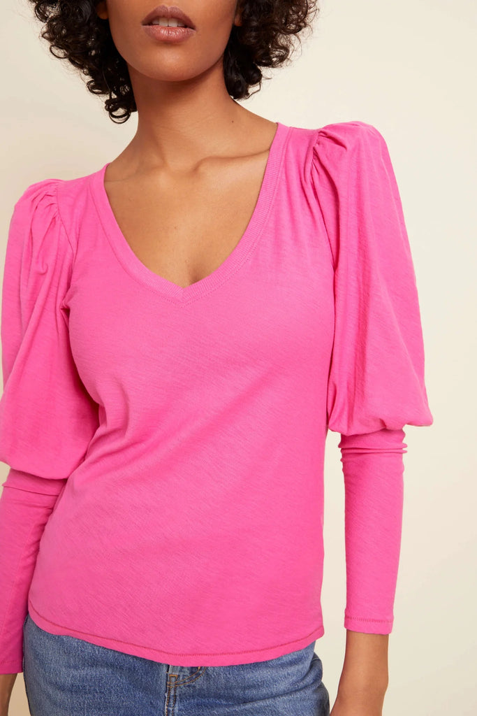 Nation - EMILIA DRAMA V - NECK TOP - PINK - T-shirt_Nation - Aritmetik - montreal